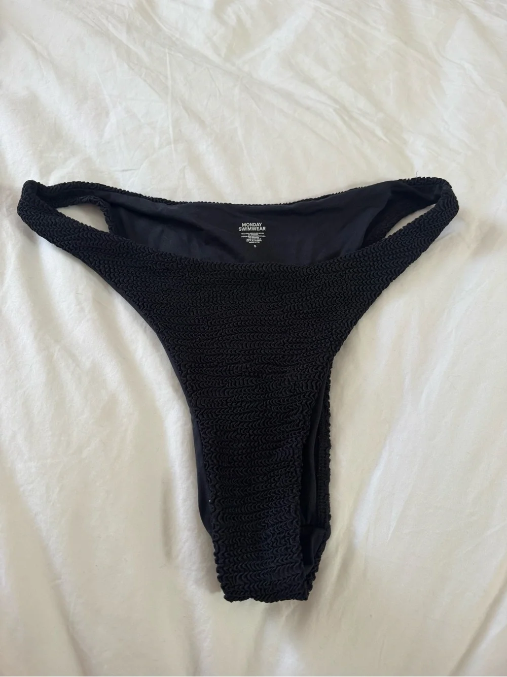 Monday Swimwear Black Byron Thong Bikini Bottom